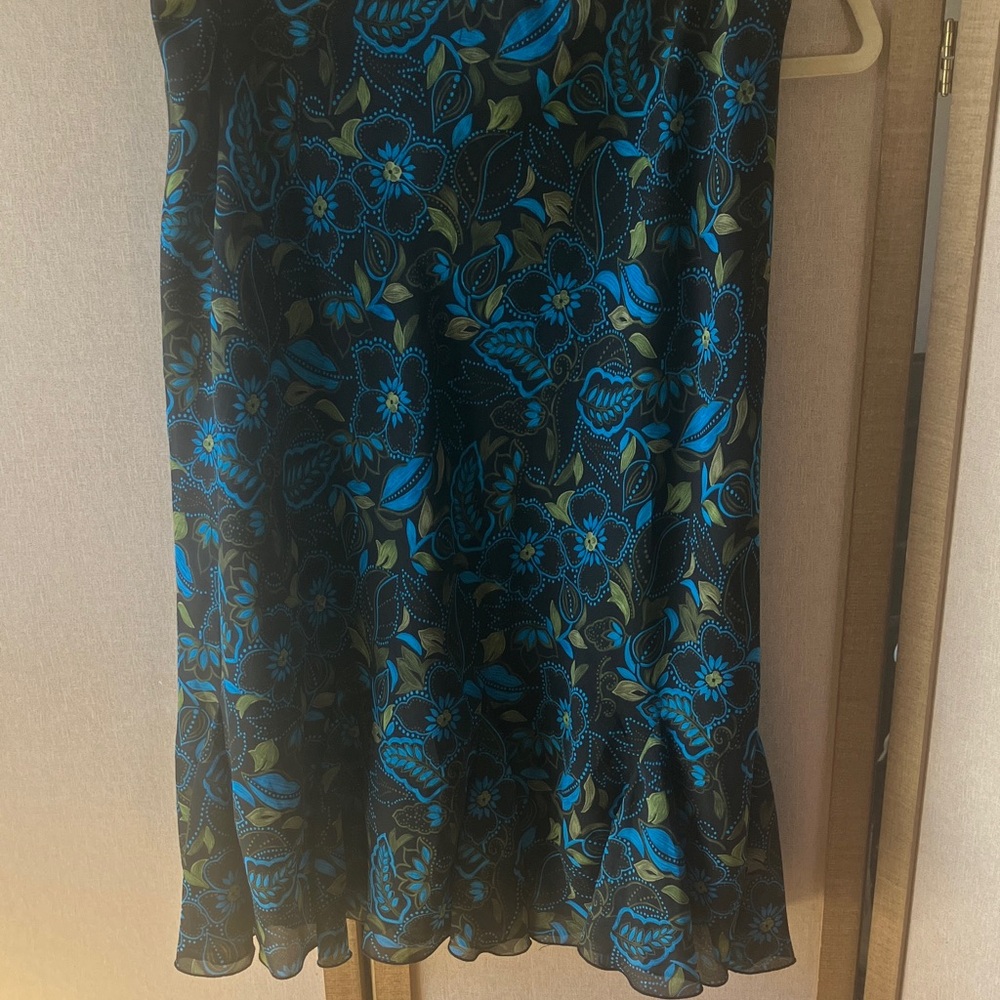 FINAL MARKDOWN Versailles Floral Blue and Green Women's Skirt xl